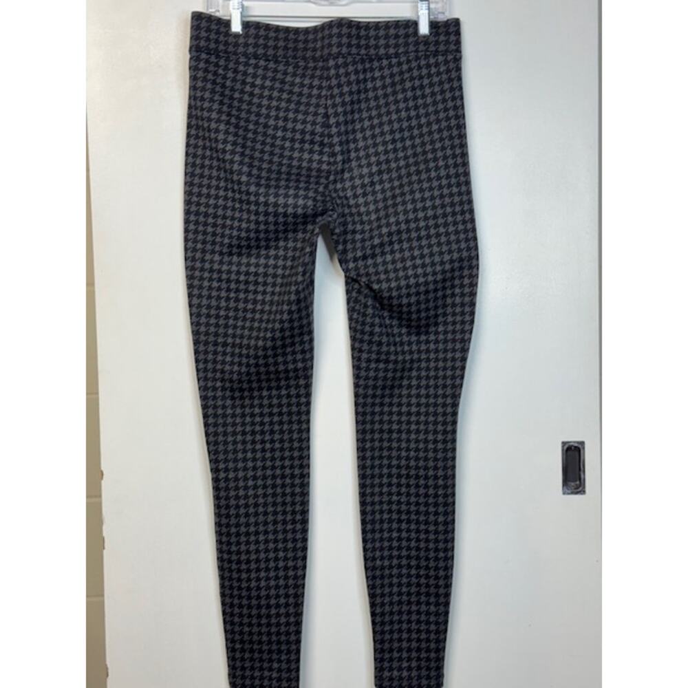Maurices Ponte Pant Black/Gray Hounds Tooth Sz M Long Comfy,Pull On,Work,School